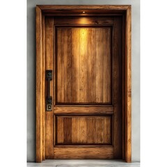 Wooden front door modern minimalistic style high resolution picture