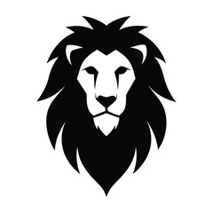 Obraz premium Lion Head Silhouette Isolated on White Background
