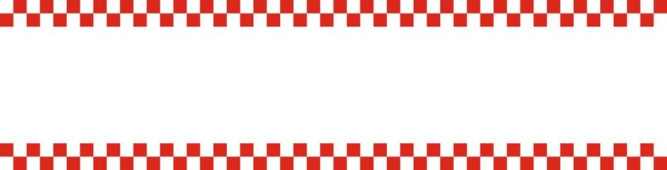 Red and white checkered border PNG with transparent background, rectangular frame for cafe menu, poster, flyer, and retro design use