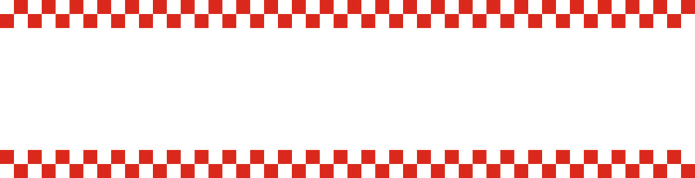 Red and white checkered border PNG with transparent background, rectangular frame for cafe menu, poster, flyer, and retro design use