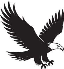 Fototapeta premium Black eagle silhouette vector illustration