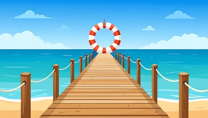 Fototapeta premium Wooden pier leading to the sea