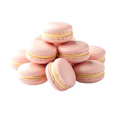 Obraz premium Stack of delicate pink french macarons with cream filling