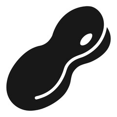 Peanut silhouette icon vector on white background 