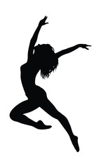 Fototapeta premium Modern Female Dancer Silhouette in Jump Pose