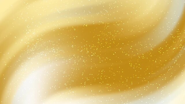 Golden swirl pattern with sparkling dots, suitable for backgrounds, text overlays, invitations, and digital designs needing a luxurious touch