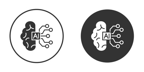 AI brain icon clipart flat designs. illustration vectors