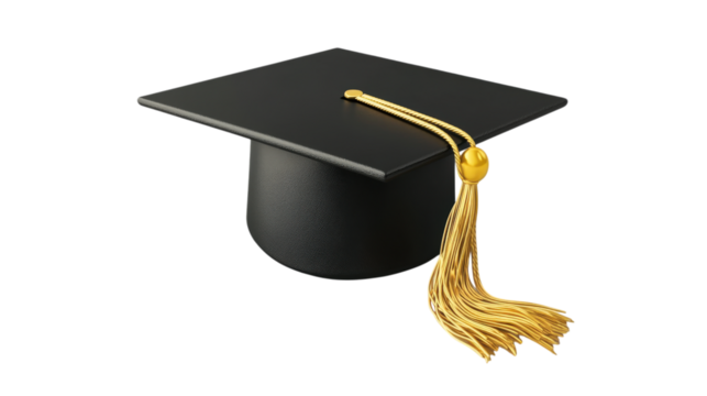 Graduation Cap Academic Achievement Symbol of Education and Success Mortarboard with Tassel Isolated