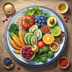 top view healthy food