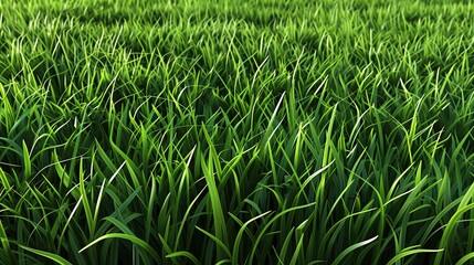 Obraz premium 3D rendered texture of artificial lawn grass, top-down view, bright lime green color, clearly synthetic grass