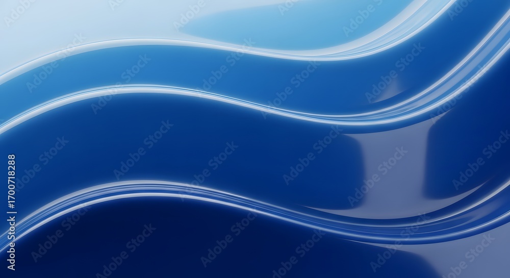 Poster abstract background of glossy layered waves in shades of blue. modern corporate and technology conce
