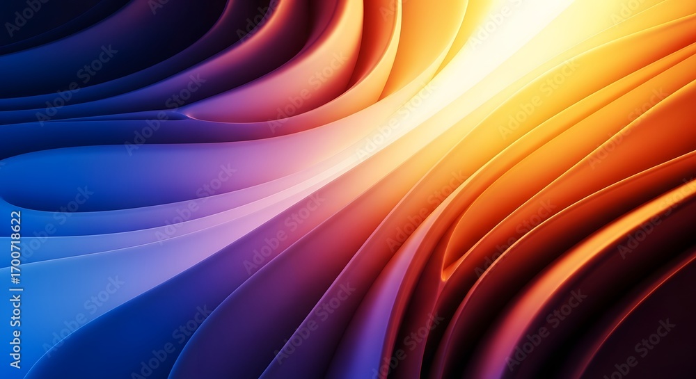 Poster abstract background of layered waves with a dramatic light contrast. concept of duality and energy. 