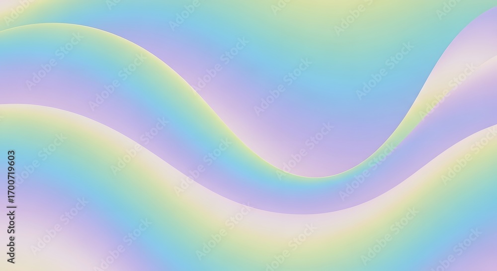 Poster soft abstract background with pastel rainbow waves. gentle and dreamy design concepts. a smooth, flo