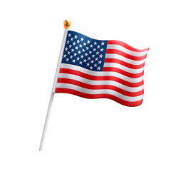 Obraz premium Waving American flag on transparent background, PNG