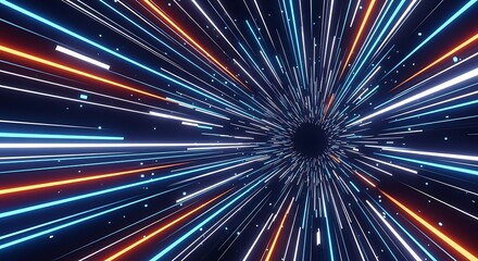 Hyperspace Tunnel Visualizer Dynamic Background Abstract Neon Lights Blur Effect