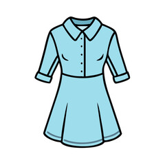 Shop light blue shirt dress with collar and three quarter sleeves fashion apparel online now today