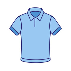 Light blue polo shirt vector illustration casual wear short sleeve apparel fashion garment design template