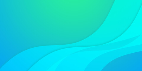 Abstract illustration background of curved waves in a blue green gradient.