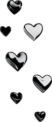 Floating Chrome Silver Heart 