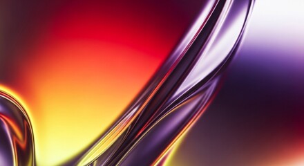 Macro view of a vibrant, iridescent, chrome-like surface. Futuristic materials and high technology concepts. A colorful, liquid metal form twisting and reflecting brilliant light.