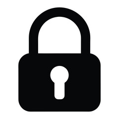 Simple black padlock icon
