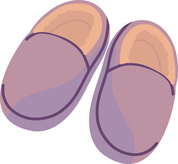 Soft cozy slippers with warm lining in pastel tones, bedtime illustration perfect for home comfort, relaxation, wellness, sleep projects, and lifestyle digital designs.