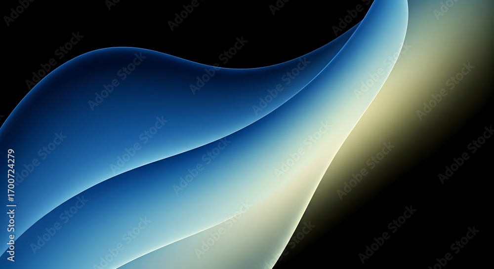 Poster elegant, flowing abstract wave on a black background. sophistication and minimalist design concepts.