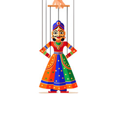 illustration of Kathputli (Rajasthani string puppets)