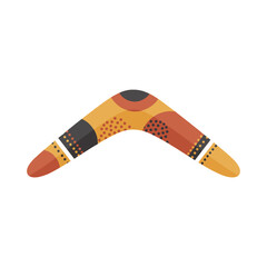 Aboriginal Australian boomerang with minimal tribal dot art