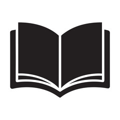 Open book icon silhouette