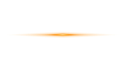 Orange Energy Burst Horizontal Lens Flare Isolated on Transparent Background – Futuristic Glowing Light Effect, Lens Flare, Sparkle Light