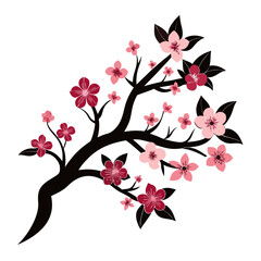 cherry blossom branch vector