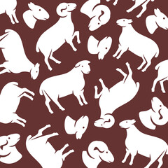 Sheep background, pattern set. Collection icons sheep. Vector