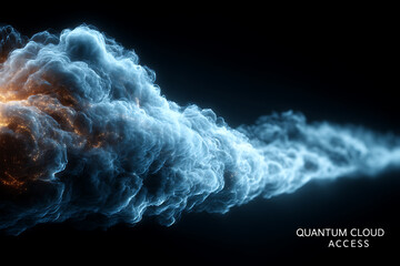 Quantum computing cloud technology abstract visualization ai generated image concept art design