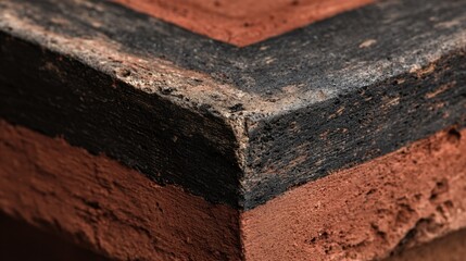 A roller marks layered on terracotta base, grunge meets elegance