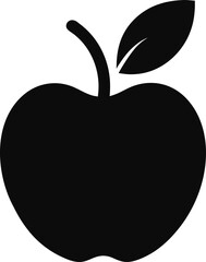 Apple silhouette icon vector on white background 