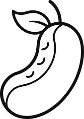 Bean outline icon vector on white background 
