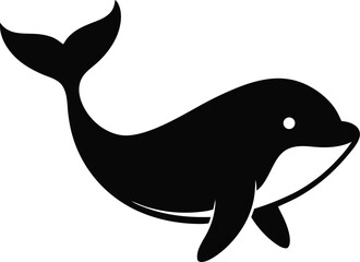 Whale silhouette icon vector on white background