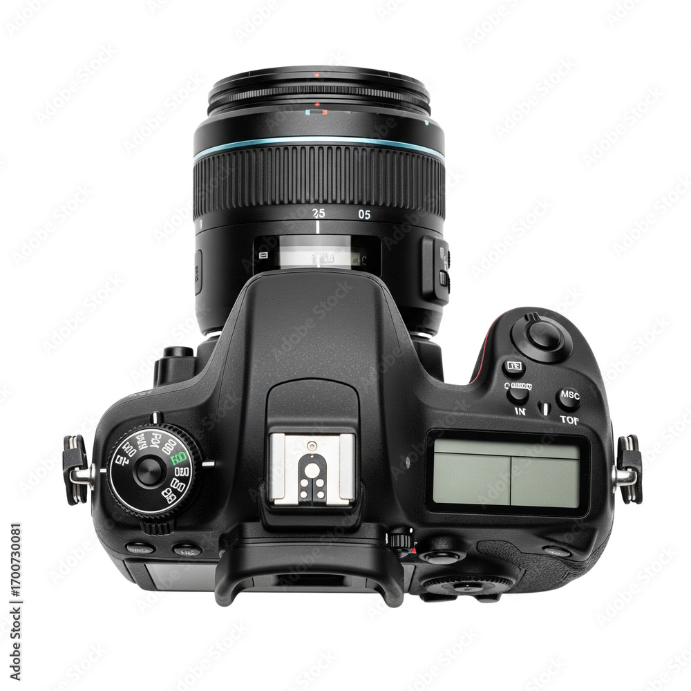 Poster professional digital single-lens reflex camera capturing technology with precise engineering and