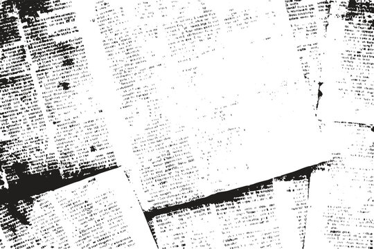 urban Textured Newspaper background or typography, unreadable text collage, Monochrome grunge texture. Vector brush Stroke, Old grunge newspaper collage texture, grunge pattern, grunge paint element, 