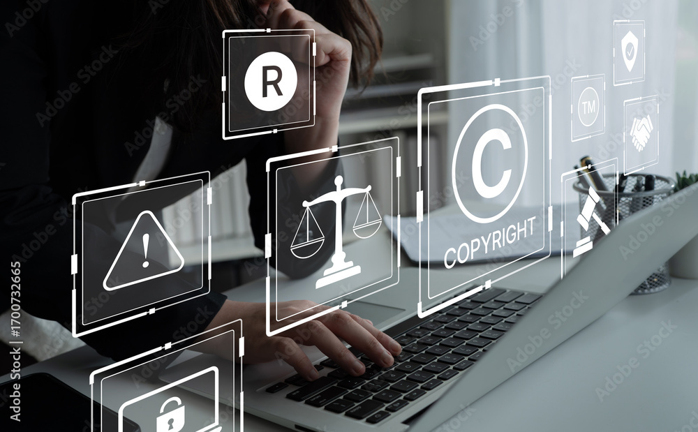 Poster understanding copyright is essential in digital publishing. copyright ensures intellectual property 