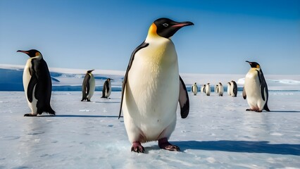 Obraz premium Emperor Penguins on the Antarctic Ice