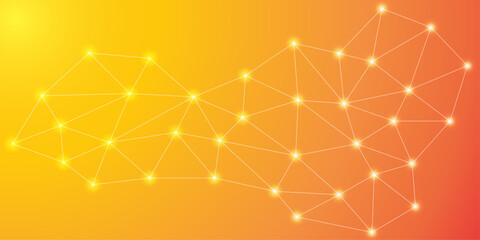 Abstract Polygon Network Connecting shape Blue background design. Abstract network modern design layout. Abstract geometric background with connecting dots and lines. Abstract futuristic - Molecules.