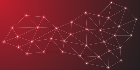 Abstract Polygon Network Connecting shape Blue background design. Abstract network modern design layout. Abstract geometric background with connecting dots and lines. Abstract futuristic - Molecules.