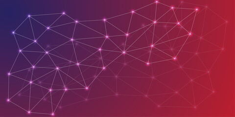 Abstract Polygon Network Connecting shape Blue background design. Abstract network modern design layout. Abstract geometric background with connecting dots and lines. Abstract futuristic - Molecules.