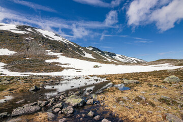 Beautiful Romsdalseggen hiking trail near Andalsnes (Norway)