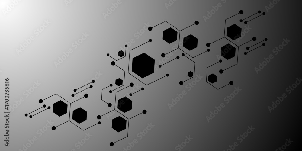 Poster abstract white and black background with hexagons . grey white abstract technology background, hi te