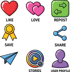 Fototapeta premium Instagram Notification and Action Icon Pack