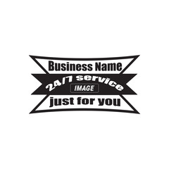 Minimalist Black and White 24/7 Service Business Logo Vector Template
