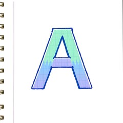 3d render of a red letter symbol made of many spheres